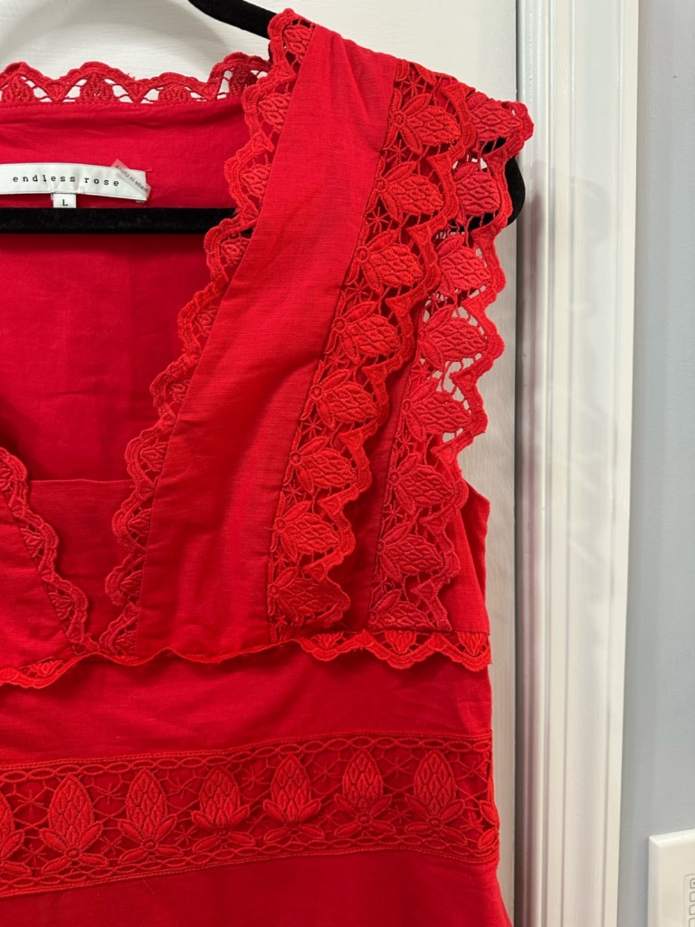 Endless Rose Red Lace-Trim Mini Dress - Picture 2 of 5